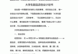 创业计划书(大学生版)(创业计划书模板范文 完整版)